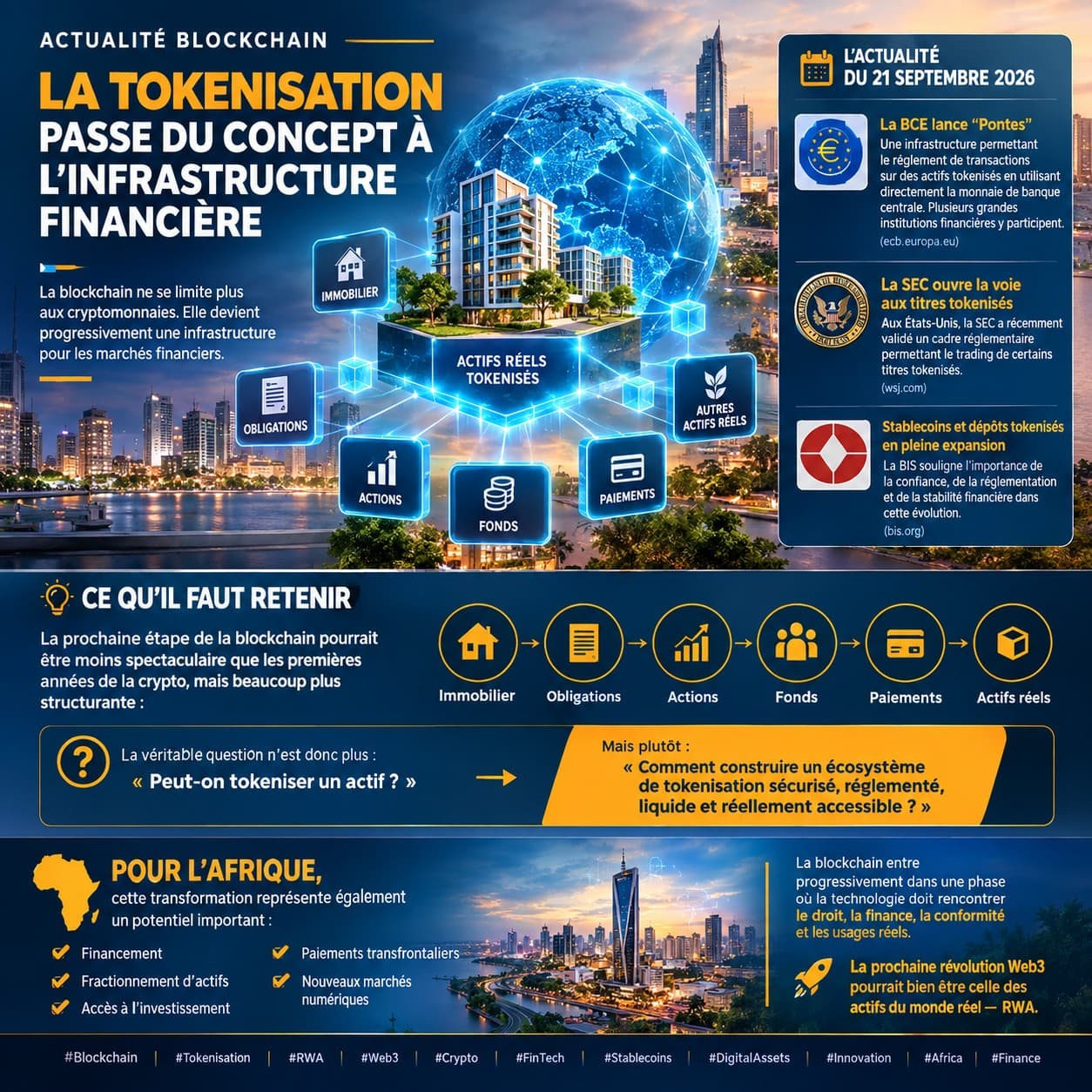 BLOCKCHAIN : LA TOKENISATION PASSE DU CONCEPT À L’INFRASTRUCTURE FINANCIÈRE